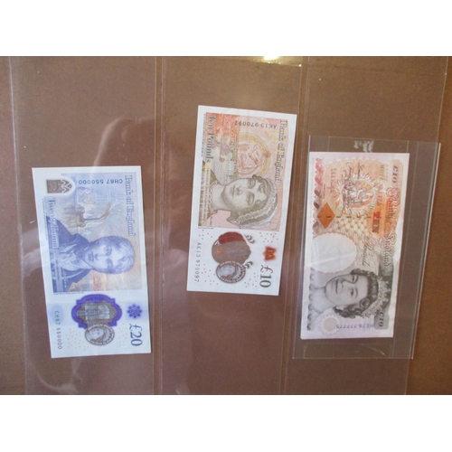 184 - Collection many with interesting serial numbers including 10/- Beale 63C 999999 and 63C 1000000 fine... 