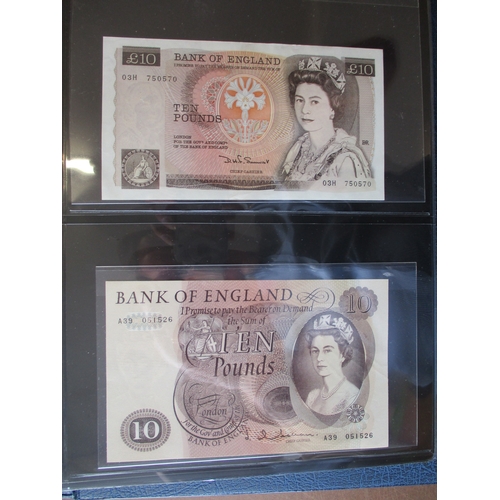 188 - Collection in album with 10/- O'Brien A81Y uncirculated, Peppiatt 1940 mauve E39D extremely fine, £1... 