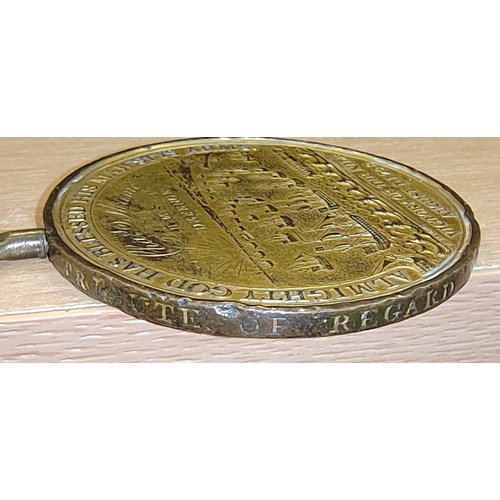 21 - 1798 Davison's Nile Medal in gilt bronze, fitted with small ring mount, engraved in field above flee... 