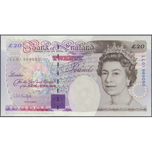 257 - G.E.A. Kentfield. £20 Faraday LL01 969050 first run replacement note uncirculated. (Duggleby B376) (... 