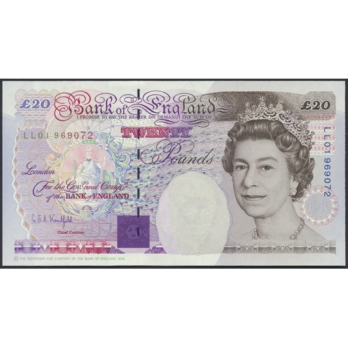 259 - G.E.A. Kentfield. £20 Faraday LL01 969072 first run replacement note extremely fine. (Duggleby B376)... 