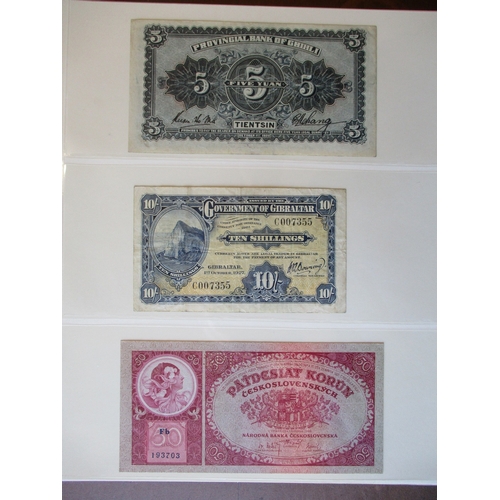 266 - World collection with Northern Ireland First Trust 1994 £10 uncirculated, National Bank 1939 £1 fine... 