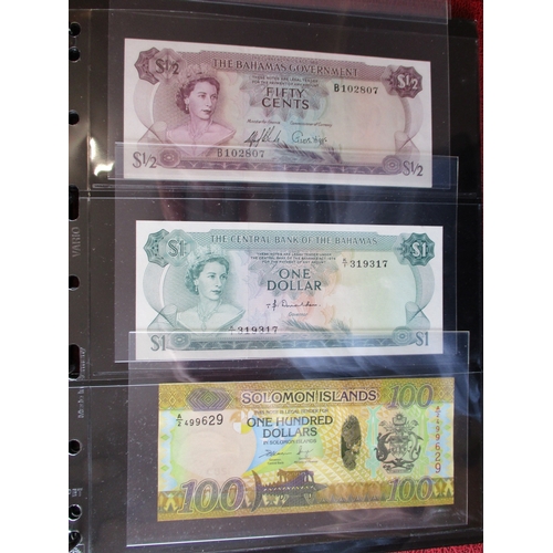 283 - World collection in album with generally uncirculated Falkland Is £5 2005, £10 2011, £20 2011, Canad... 