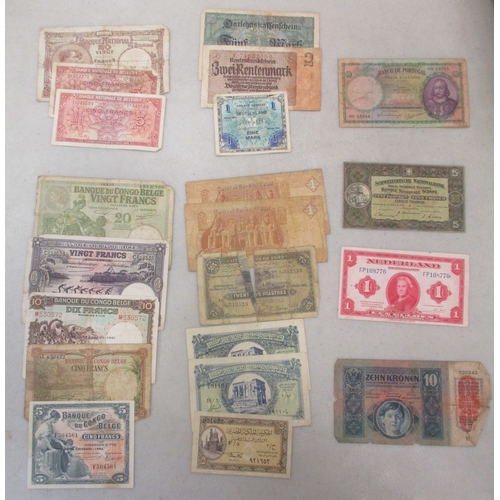 287 - 1920s-40s range of banknotes, generally good to very fine, with ranges of Belgium, Belgian Congo, Eg... 