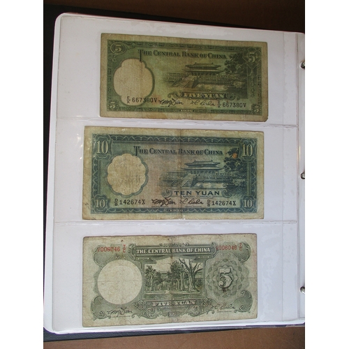 290 - World collection in 4 albums with Malta 1940 £1 fine, Japan, Hong Kong Hong Kong & Shanghai Banking ... 