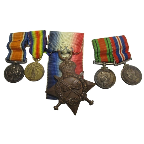 3 - Family range with:
1. WW1 1914-15 Star trio and WW2 Defence Medal to 2 Lieut A.S. Wilson (1779 Pte A... 