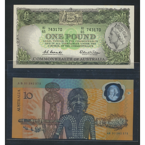 309 - Australia. Range with 10/- 1938-40 Armitage/ McFarlane extremely fine, 1953-54 uncirculated, £1 1938... 