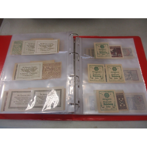 310 - Austria. Large collection of Notgeld in 4 volumes, generally uncirculated, wide variety, plus pair o... 