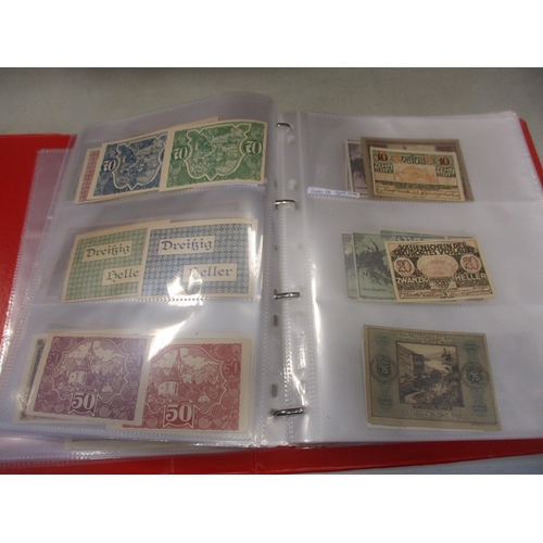 310 - Austria. Large collection of Notgeld in 4 volumes, generally uncirculated, wide variety, plus pair o... 