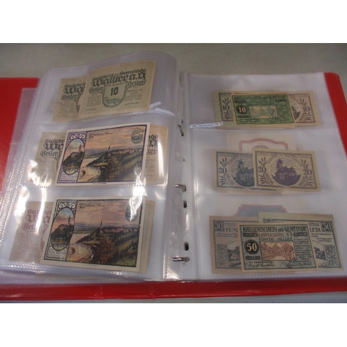 310 - Austria. Large collection of Notgeld in 4 volumes, generally uncirculated, wide variety, plus pair o... 