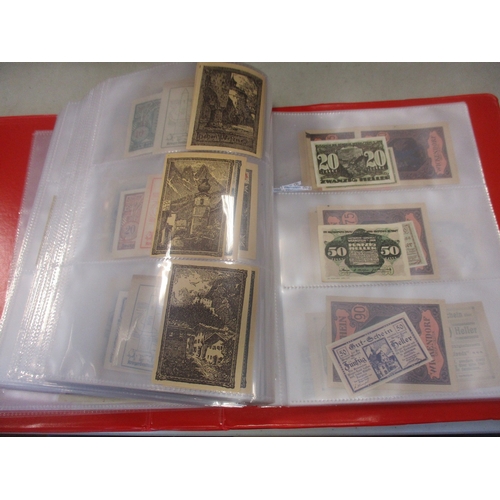 310 - Austria. Large collection of Notgeld in 4 volumes, generally uncirculated, wide variety, plus pair o... 