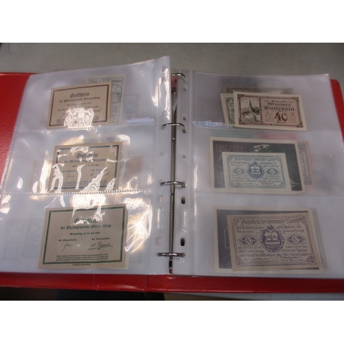 310 - Austria. Large collection of Notgeld in 4 volumes, generally uncirculated, wide variety, plus pair o... 