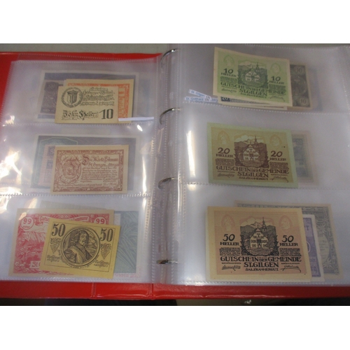 310 - Austria. Large collection of Notgeld in 4 volumes, generally uncirculated, wide variety, plus pair o... 