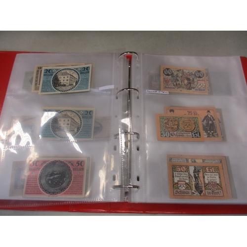 310 - Austria. Large collection of Notgeld in 4 volumes, generally uncirculated, wide variety, plus pair o... 