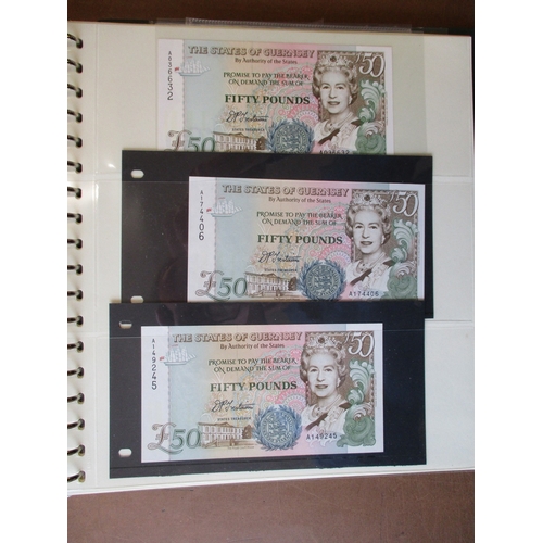 328 - Guernsey. Collection generally uncirculated including many low and high serial numbers with £20's Lo... 