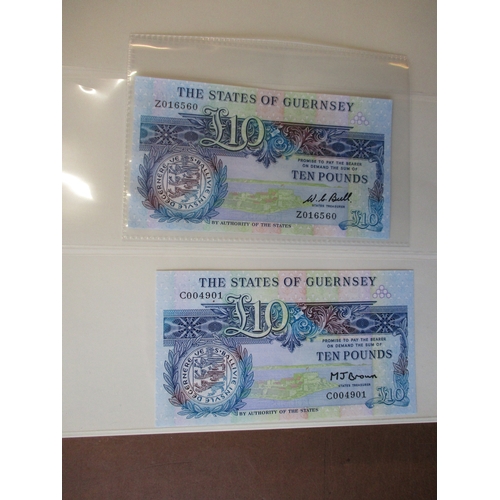 330 - Guernsey. Collection of £10's generally uncirculated including many low and high serial numbers with... 