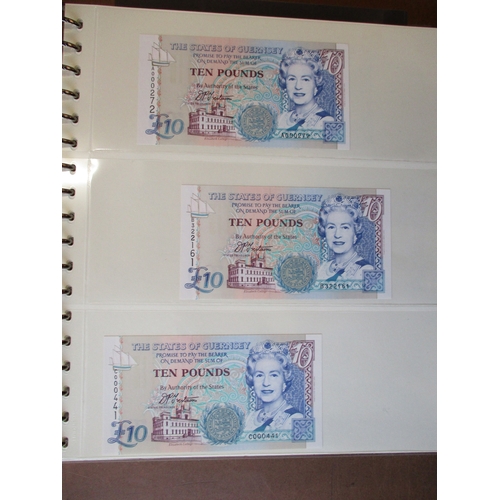 330 - Guernsey. Collection of £10's generally uncirculated including many low and high serial numbers with... 