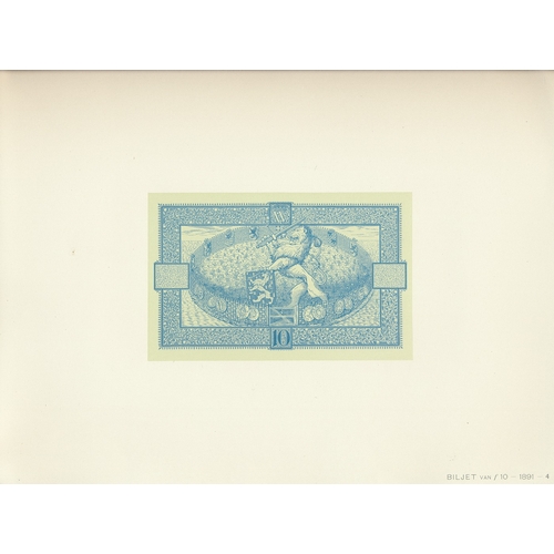 351 - Netherlands. Muntbiljet 1905 presentation album containing loose leaf proofs in various colours and ... 