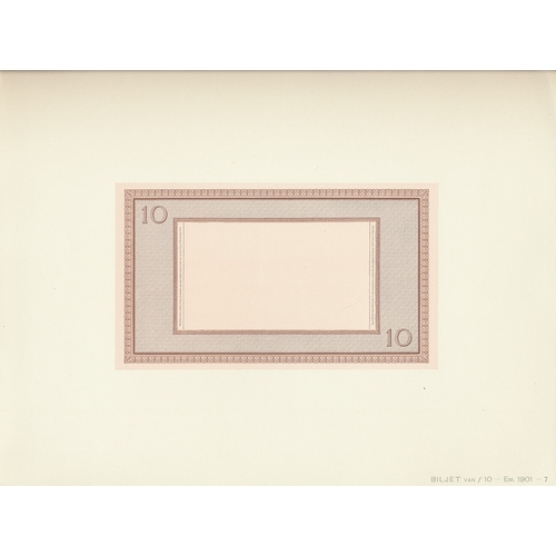 351 - Netherlands. Muntbiljet 1905 presentation album containing loose leaf proofs in various colours and ... 