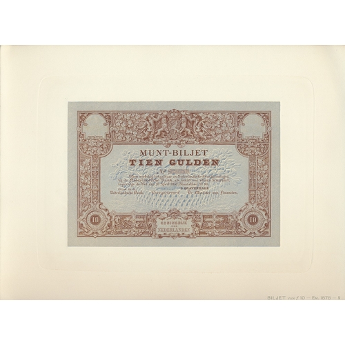 351 - Netherlands. Muntbiljet 1905 presentation album containing loose leaf proofs in various colours and ... 