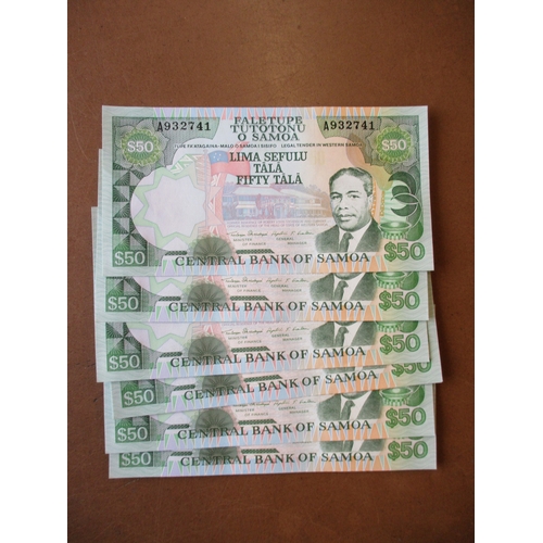 375 - Samoa. Uncirculated collection with 1990 Golden Jubilee 2 Tala (10), 2002-2006 Minister of Finance 5... 