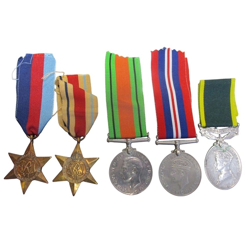 4 - WW2 range with:
1. 1939-1945, Africa Stars, Defence Medal, BWM and KGVI Efficiency Medal (Territoria... 