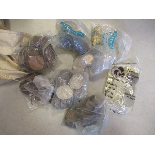 460 - Heavy accumulation in bags with good range of shillings, florins, 10p, pennies etc in mixed conditio... 