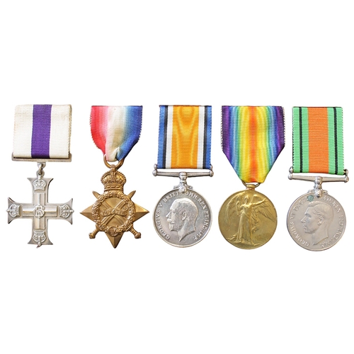 49 - WW1 Military Cross un-named as issued, 1914-15 Star to 697 Sjt O. Mayers R.F.A., BWM and Victory Med... 