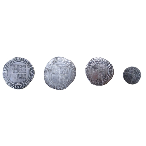 491 - James I. 1603-49 Second Coinage range with 1605 sixpence mintmark rose nearly very fine, shilling mi... 