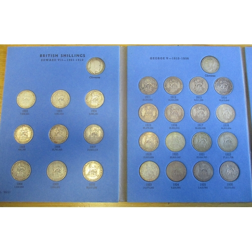 494 - QV-QEII florin to farthing collection in 13 Whitman folders (1 is empty) with shillings 1902-67 (120... 