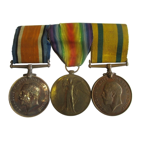 65 - WW1 BWM, Victory Medal and Territorial Force War Medal to T4-210318 Dvr F. Pitts A.S.C. light contac... 