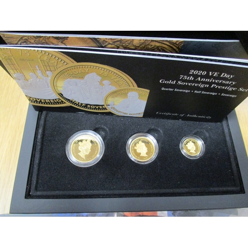 698 - Investment Gold lot - documents required. Alderney. 2020 VE Day 75th Anniversary sovereign cased set... 