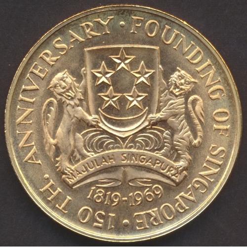 717 - Investment Gold Lot – documents required. Singapore. 1969 $150 uncirculated. (Y)