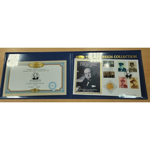 730 - Investment Gold Lot - documents required. 1965 Churchill coin cover, plus boxed TDC 2019 quarter lau... 