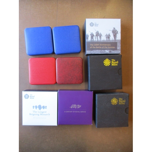 739 - Collection of Royal Mint £5 boxed silver proofs FDC 1996 - 2017 all different. Qty 38 coins (B)