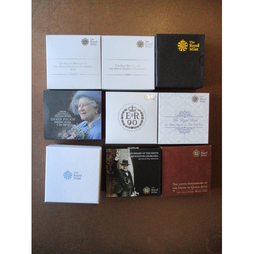 739 - Collection of Royal Mint £5 boxed silver proofs FDC 1996 - 2017 all different. Qty 38 coins (B)