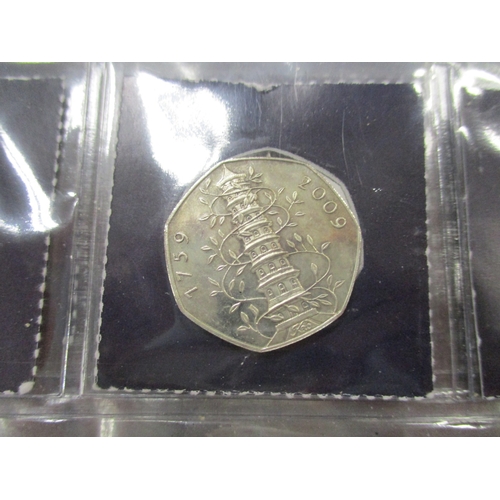 747 - Collection in 3 Change Checker albums with £2, £1, 50'ps including 2009 Kew Gardens 50p (2), crowns,... 