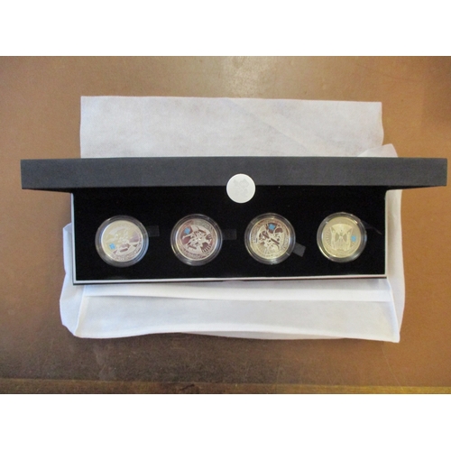749 - Modern Royal Mint collection with boxed silver proofs FDC £5  2009-2012 Olympic Countdown cased set ... 