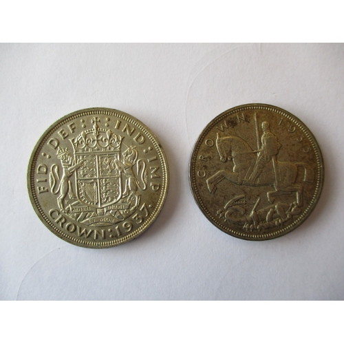 756 - Modern collection with crowns 1935 and 1937 extremely fine, proof cased sets FDC 1980, 2000 and 2008... 