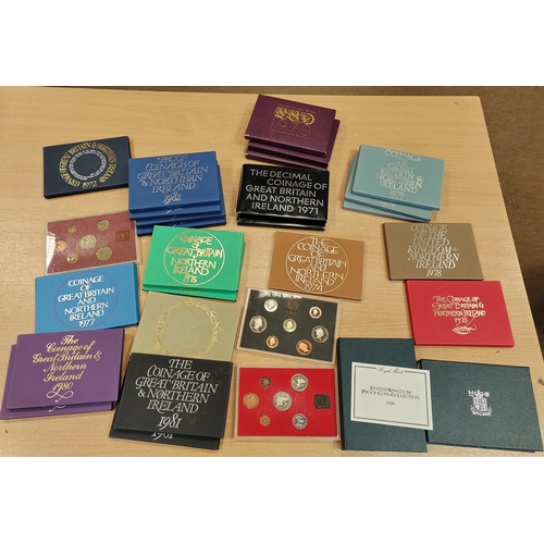 757 - Collection of proof sets ranging from 1970 - 1989 (some duplicate sets) plus range of uncirculated c... 