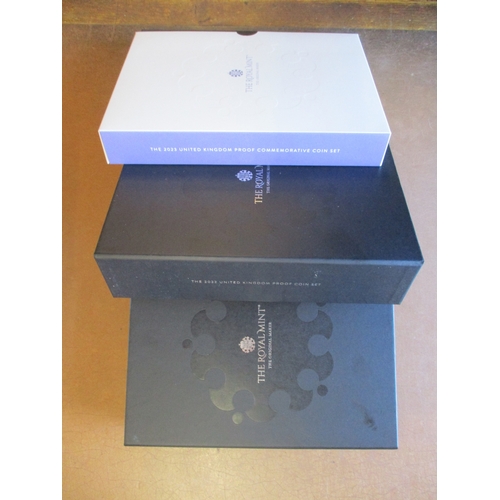 779 - Royal Mint proof cased sets FDC 2017-2022 plus 2023 commemorative set. Qty 7 sets (B)