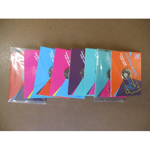 784 - Modern ranges with 2012 Olympics CuNi 50p's uncirculated on Royal Mint cards (25), plus Royal Mint S... 