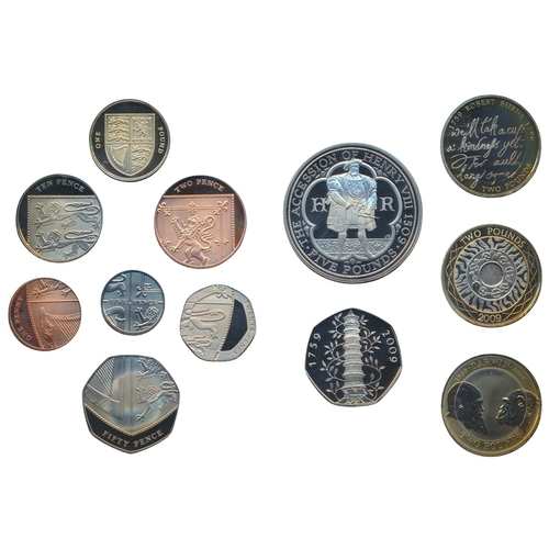 797 - 2009 proof set of 12 FDC, includes 50p Kew Gardens. (See photo) (R)