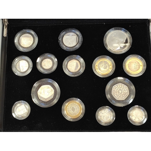 805 - Royal Mint 2011 silver proof set of 14 FDC. (½B)