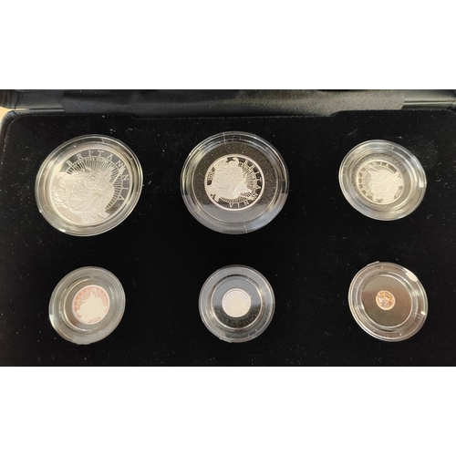810 - 2021 Britannia 6 coin proof set FDC from the Royal Mint contains £2, £1, 50p, 20p, 10p, 5p (coin is ... 