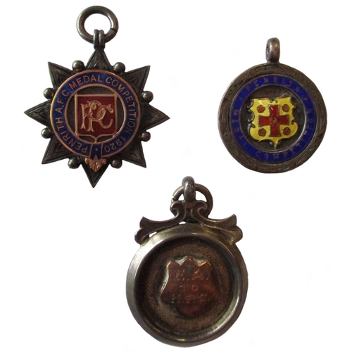816 - Medallic and Commemorative. Range of sports medals with 9ct gold Workington Infirmary Charity Shield... 