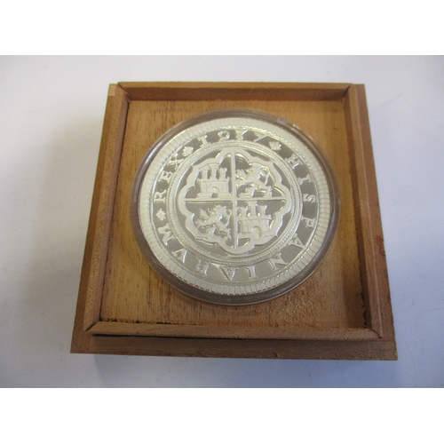 822 - Mexico. 1987 'Visit of King Juan Carlos of Spain: Puerto Rico' boxed 5oz silver proof FDC, number 02... 