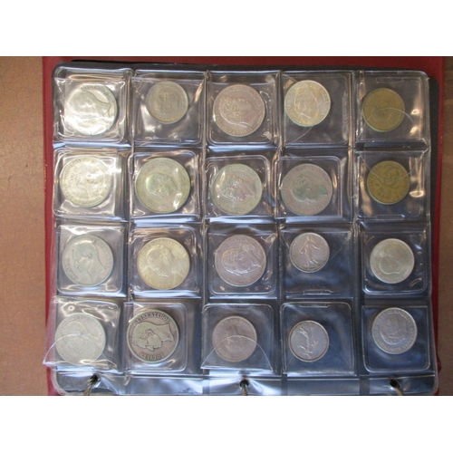 840 - World collection in album with silver China Sun Yat Sen Junk dollar extremely fine, USA dollars Morg... 