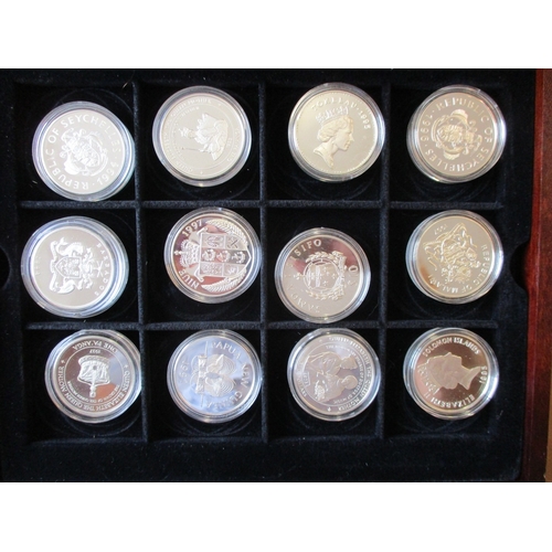 841 - Mid 1990's - 2000 Queen Mother encapsulated generally crown sized silver proofs FDC (64), GB boxed s... 