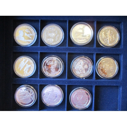 852 - Modern collection with silver encapsulated proofs FDC GB £5 2008, Australia $1 2003 pipeline, 2008 K... 